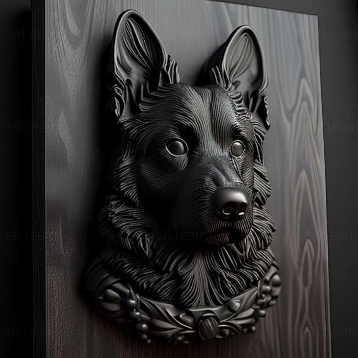 3D model Norwegian Black Elkhound dog (STL)